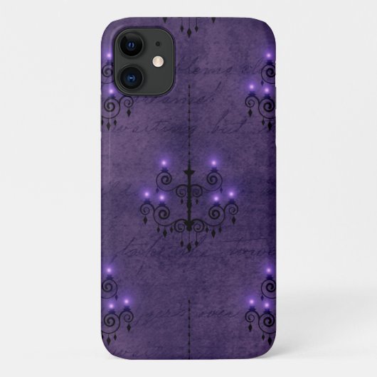 シャンデリア紫、黒ゴシックヴィンテージ Case-Mate iPhoneケース (裏面)