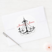 シャンデリア結婚式の好意ステッカー ラウンドシール (封筒)