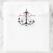 シャンデリア結婚式の好意ステッカー ラウンドシール (バッグ)