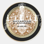 シャンデリア結婚金ゴールドシール ラウンドシール (正面)