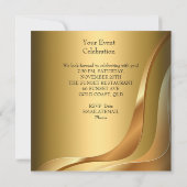 シャンデリア金ゴールドエレガントパーティー 招待状 (裏面)