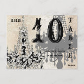 シャンデリア金ゴールドシルバープレイビルテーブル番号カード ポストカード (裏面)