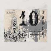 シャンデリア金ゴールドシルバープレイビルテーブル番号カード ポストカード (正面)