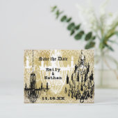 シャンデリア金ゴールド白黒ダマ動揺してスク 案内ポストカード (スタンド正面)