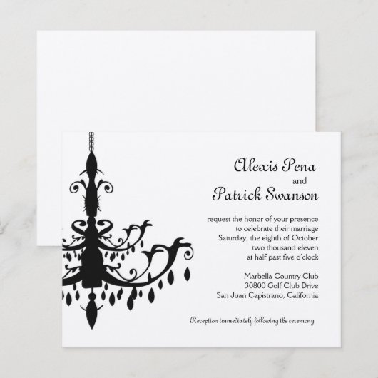 シャンデリア ウェディング 招待状 (正面/裏面)