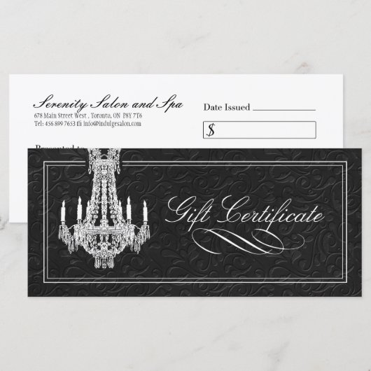 シャンデリア ギフト券 (正面/裏面)