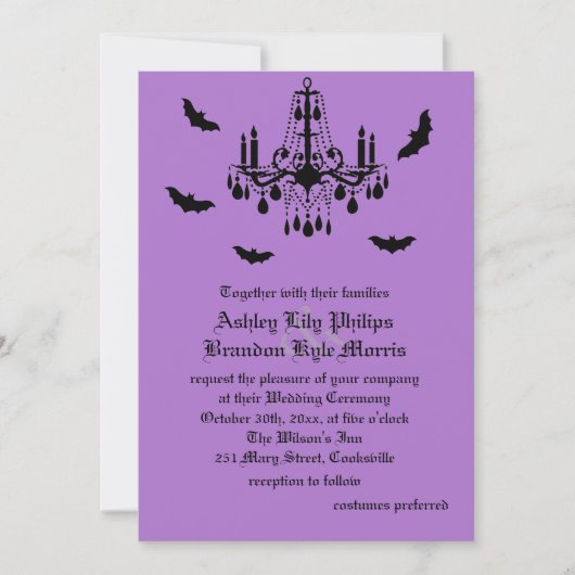 シャンデリア&ダマスクウエディング招待状 招待状 (正面)