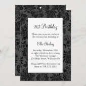 シャンデリア&ダマスク誕生日招待状 招待状 (正面/裏面)