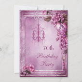 シャンデリア、ハート及び花の第70誕生会 招待状 (正面)
