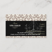 シャンデリア + バロックのダマスク/パール + ビスケット 名刺 (裏面)