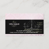シャンデリア+バロックセリンダマスク/パール+ピンク 名刺 (裏面)