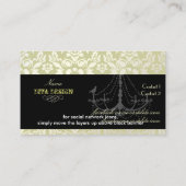 シャンデリア+バロック·ダマスク/パール+セロリ 名刺 (裏面)