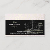 シャンデリア+バロック・ダマスク/パール+ピンク 名刺 (裏面)