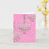 シャンデリア～ピンクきらめくフランスのスタイル カード (黄色い花)