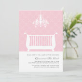 シャンデリア ベビー ベッド 女の子 ベビーシャワー 招待状 (スタンド正面)