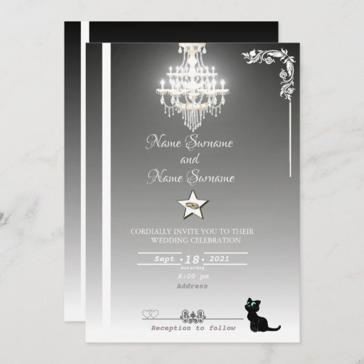 シャンデリア 招待状 (正面/裏面)