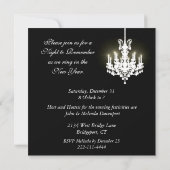 シャンデリア 新年の夜 パーティー招待状 招待状 (裏面)