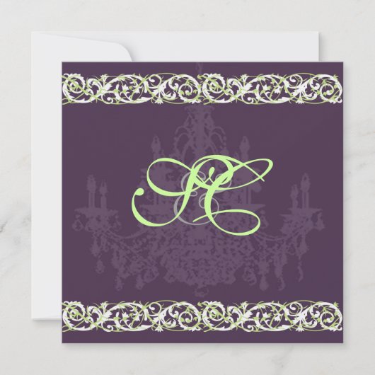 シャンデリア+鍛錬鉄+つる植物 招待状 (正面)