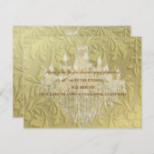 シャンデリア、RSVP、または披露宴カード-カスタマイズ可能 出欠カード (正面/裏面)