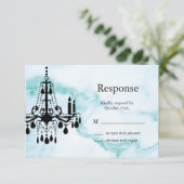 シャンデリアRSVPオンターコイズ大理石 出欠カード (スタンド正面)