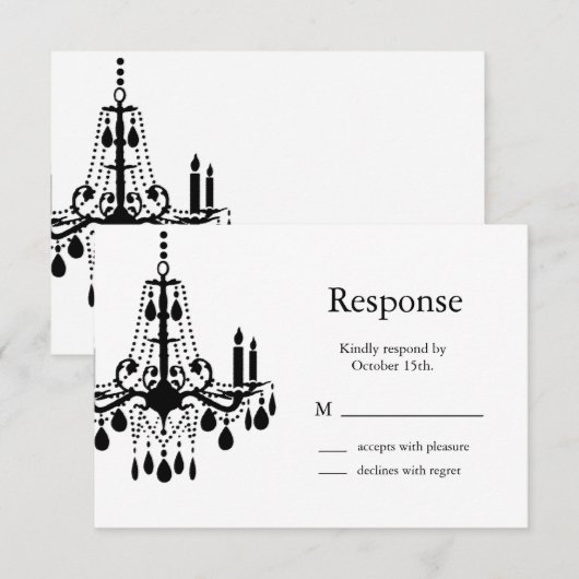 シャンデリアRSVP 出欠カード (正面/裏面)