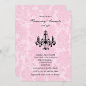 シャンデリビクトリアンアブライダルシャワーの招待 招待状 (正面/裏面)