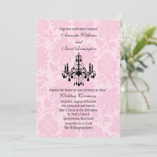 シャンデリビクトリアンア結婚式招待状 招待状 (スタンド正面)