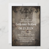 シャンデ素朴リアヴィンテージウッドブライダルシャワー 招待状 (正面)