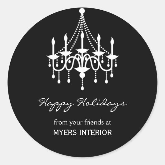 シャンドリエレガントアのお気に入りステッカー – 黒 ラウンドシール (正面)