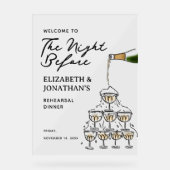 シャンパお洒落ンリハーサルディナーウェルカム アクリルサイン (正面)