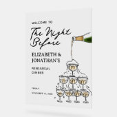 シャンパお洒落ンリハーサルディナーウェルカム アクリルサイン (傾斜)