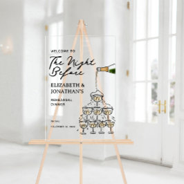 シャンパお洒落ンリハーサルディナーウェルカム アクリルサイン