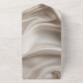 シャンパかわいらしン金ゴールドロマンフェイクトサテン結婚ズ オールインワン招待状 (外側)