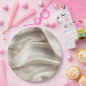 シャンパかわいらしン金ゴールドロマンフェイクトサテン結婚ズ ペーパープレート (パーティー)