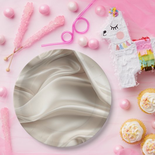 シャンパかわいらしン金ゴールドロマンフェイクトサテン結婚ズ ペーパープレート (パーティー)