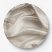 シャンパかわいらしン金ゴールドロマンフェイクトサテン結婚ズ ペーパープレート (正面)