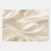 シャンパかわいらしン金ゴールドロマンフェイクトサテン結婚ズ ラッピングペーパーシート (正面2)