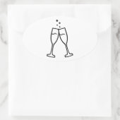 シャンパきらめくン眼鏡 楕円形シール (バッグ)