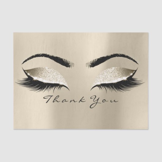 シャンパイグネセピアブライダルゴールドグリッターサンキューアイズ 薄葉紙 (正面)