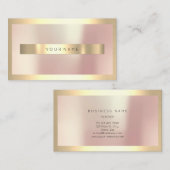 シャンパイニュ金ゴールドフレームパールバラ金ゴールド ミニマル 名刺 (正面/裏面)
