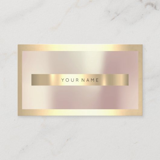 シャンパイニュ金ゴールドフレームパールバラ金ゴールド ミニマル 名刺 (正面)