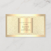 シャンパイニュ金ゴールドメタリックフレームフェイクラグジュアリールック 名刺 (裏面)