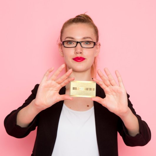 シャンパイニュ金ゴールドメタリックフレームフェイクラグジュアリールック 名刺