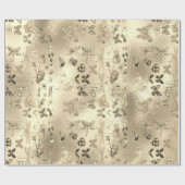 シャンパイニュ金ゴールドメドウバタフライバターズジェム ラッピングペーパー (フラット)