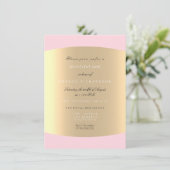 シャンパイニュ金ゴールド水玉模様セピアバラピンクパステル 招待状 (スタンド正面)