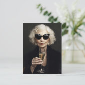 シャンパエレガントンを着けた年配の女性 ポストカード (スタンド正面)