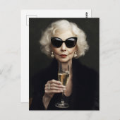 シャンパエレガントンを着けた年配の女性 ポストカード (正面/裏面)