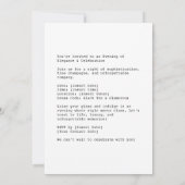 シャンパエレガントンを着けた年配の女性 招待状 (裏面)