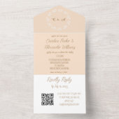 シャンパエレガントンアイボリースモダンクリプトRSVP QRコード オールインワン招待状 (内側)