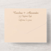 シャンパエレガントンアイボリースモダンクリプトRSVP QRコード オールインワン招待状 (裏面)